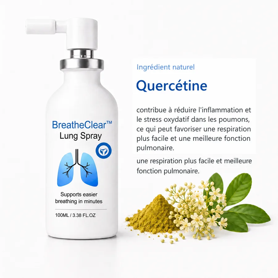 L'ingrédient naturel quercétine de BreatheClear™ soutient la fonction pulmonaire
